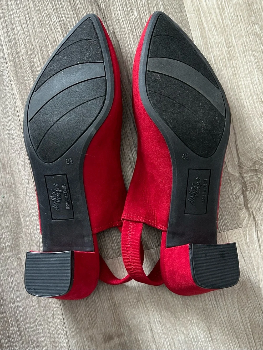 Red Slingback Block Heel Pumps